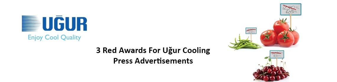 3 red awards for ugur cooling press advertisements